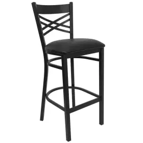 Xu6fobxbarbkv Flash Furniture Bar Stool 42.25 Inch H Low-back Cushioned Metal Square Seat Black