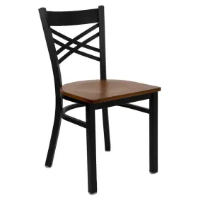 Xu6fobxbkchyw Flash Furniture Dining Chair 32.25 Inch Cross High Back Wood Seat Metal Frame Black