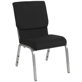 Xuch60096bksv Flash Furniture Fabric Stacking Church Chair Black Silver Vein Frame