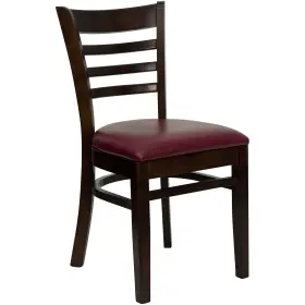 Xudgw5ladwalbuv Flash Furniture Ladder Back Wooden Restaurant Chair With Burgundy Seat Walnut