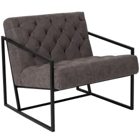 Zb8522gy Flash Furniture Hercules Madison Series Leathersoft Retro Tufted Lounge Chair