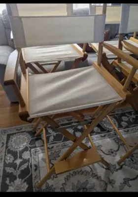 10190139 Flora Home 4 White Bar Height Directors Chair-natural
