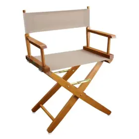 16671593 Flora Home 18 Inch Extra Wide Directors Chair Mission Oak Frame Natural -