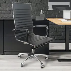 F11-a Foh Pu Leather Tall Ribbed Executive Chair Ergonomic Office Conference Room