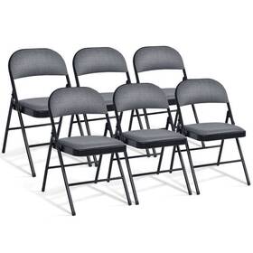 Foldable Chair Set Padded Seat Seat Fabric Covered Backrest-set 197867215231 With And Backrest-set Of 6