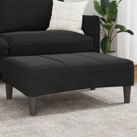 Footstool Black Velvet 721102611988 100% Polyester Plywood Plastic Medium