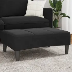 Footstool Black Velvet 721102611988 100% Polyester Plywood Plastic Medium