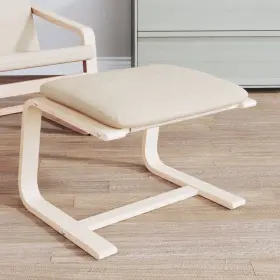 Footstool Cream 720845742997 100% Polyester Fabric Compact Removable Covers