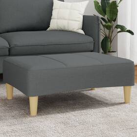 Footstool Dark Gray Polyester Plywood Plastic Foam 721102611926