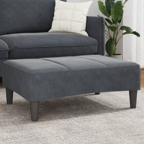 Footstool Dark Grey Velvet 721102611964 100% Polyester Plywood Foam Plastic