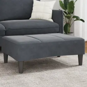 Footstool Dark Grey Velvet 721102611964 100% Polyester Plywood Foam Plastic