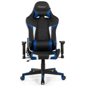 Sy-366h185bl Forclover Blue Faux Leather Game Chair With Adjustable Arms And Massage Lumbar