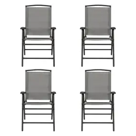 Tv-270109-u-b Four Seasons Courtyard Sunny Isles Steel Folding Chair Gray 4 Pack Used