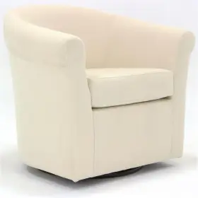Uch-mrls-bel3 Fox Hill Trading Marlee 19 Inch H Polyester Fabric Swivel Club Chair In Ivory