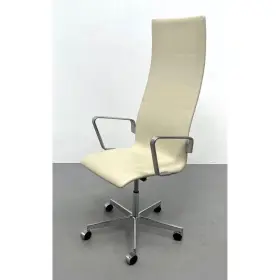 3272 Fritz Hansen Arne Jacobsen Oxford Chair By Leather Tan 5 Star Wheels High Back