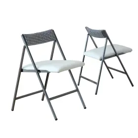 Cy66 Funrolux Folding Dining Chairs Set Of 2 Metal With Padded Seat Foldabl