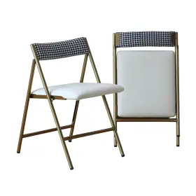 Cy88 Funrolux Folding Dining Chairs Set Of 2 Metal With Padded Seat Foldabl