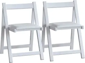 Zdcy07b-ex Funrolux Wooden Folding Dining Chairs 2 Pack With Padded Seats Foldable Kitchen