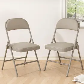 Furniedge 768807250997 Folding Chairs 2 Pack 351 Lbs Heavy Duty Metal Frame With Pu L Furniedge 768807250997 Folding Chairs 2 Pack 351 Lbs Heavy Duty Metal Frame With Pu L