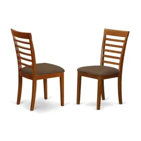 Bo2712230wht Furnifact Set Of 2 Wooden Dining Chairs Brown Kitchen With Cushions