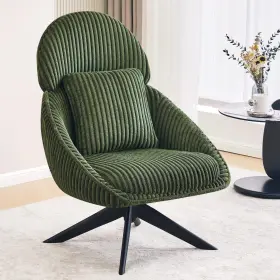 Furniliving 794094258866 Upholstered Swivel Accent Chair For Living Room Modern Armchair