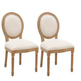 Furniliving 794094259641 French Country Dining Chairs Set Of 2 Upholstered Room With Ro