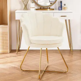 Fm2020 Furniliving Vanity Chair With Back Upholstered Accent For Living Room Makeup Chai
