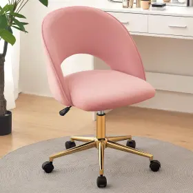Fm8011 Furniliving Pink Vanity Chair Cute Desk Chairs For Girls With Back Rolling Uph