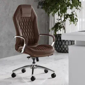 Furniture 445007818884 Modern Ergonomic Sterling Genuine Leather Executive Chair With Aluminu