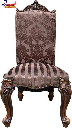 Furniture 445042223261 Versailles Faux Leather Dining Side Chair In 2 Tone Brown Set Of