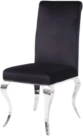62072 Furniture Fabiola Side Chair Set Of 2 In Fabric And Stainless Steel