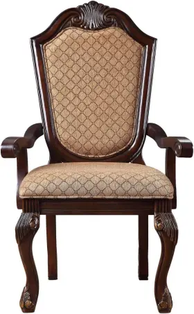 64078a Furniture Chateau De Ville Arm Chair Set-2 In Fabric And Espresso