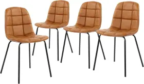 8081 Furniture Set Of 4 Chairs Modern Pu Leather Dining With Legs For Kitchen Liv