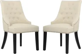 8229 Furniture Fabric Dining Chairs Set Of 2 Tufted Room Upholstered Kitchen Chai