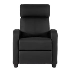 004l-mc016bk Furniture Of America Carly Black Faux Leather Standard No Motion Recliner With Remote Control