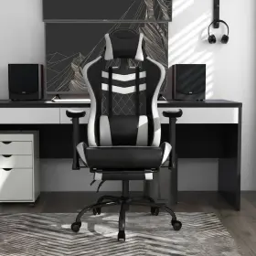 Idf-6006-wh Furniture Of America Gaming Chair 24.8 Inch X27.56 X52.95 White With Adjustable Footrest