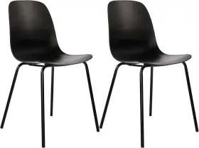 Thk-807-bk Furniture Set Of 2 Dining Chairs With Legs For Kitchen Living Room Matte Black