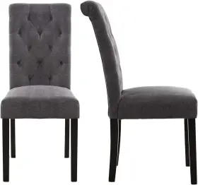 W816-gy Furniture Dining Chairs Stylish Room With Solid Wood Legs Set Of 2 Gray