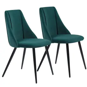 Furniturer 755752182626 Dining Chairs Set Of 2 Velvet Upholstered Modern Side Acce