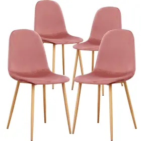 Furniturer 755752446469 Dining Chairs Set Of 4 Velvet Room Seating Upholstered Arml