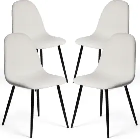 Furniturer 755752449835 Dining Chairs Set Of 4 Fabric Comfy Seat Armless Side With