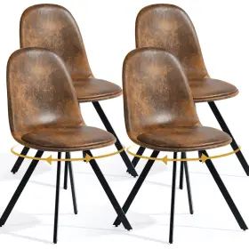 Furniturer 755752485512 Dining Chairs Set Of 4 Swivel Fabric Suede Accent Side Chair Armelss Mid Bac