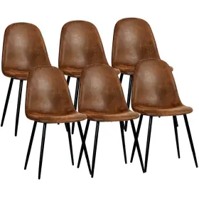 Furniturer 755752648481 Dining Chairs Comfortable Upholstered Side Seating Armless For Hom