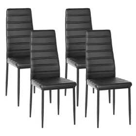 Annbk4p Furniturer Dining Chairs Set Of 4 Ergonomic High Back Upholstered Padded Pu Leather Cha