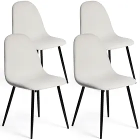 Charlbe4s Furniturer Dining Chairs Set Of 4 Comfortable Upholstered Fabric Mid-back Armless Accen