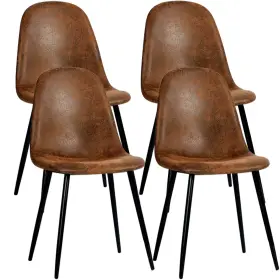 Charlbr4p Furniturer Dining Chairs Set Of 4 Comfortable Upholstered Fabric Suede Armless Side Cha