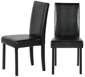 Doupubk2p Furniturer Dining Chairs Set Of 2 Upholstered Tufted Pu Leather Side Chair Ergonomic Hi