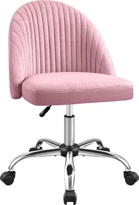 Lc0181 Furniwell Office Chair Armless Cute Desk Modern Adjustable Swivel Padded