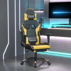 Gaming Chair Black Gold Faux Leather Metal Plywood Foam 720287144007 And