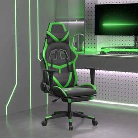 Gaming Chair Black Green Faux Leather Metal Plywood Foam 720287144014 And